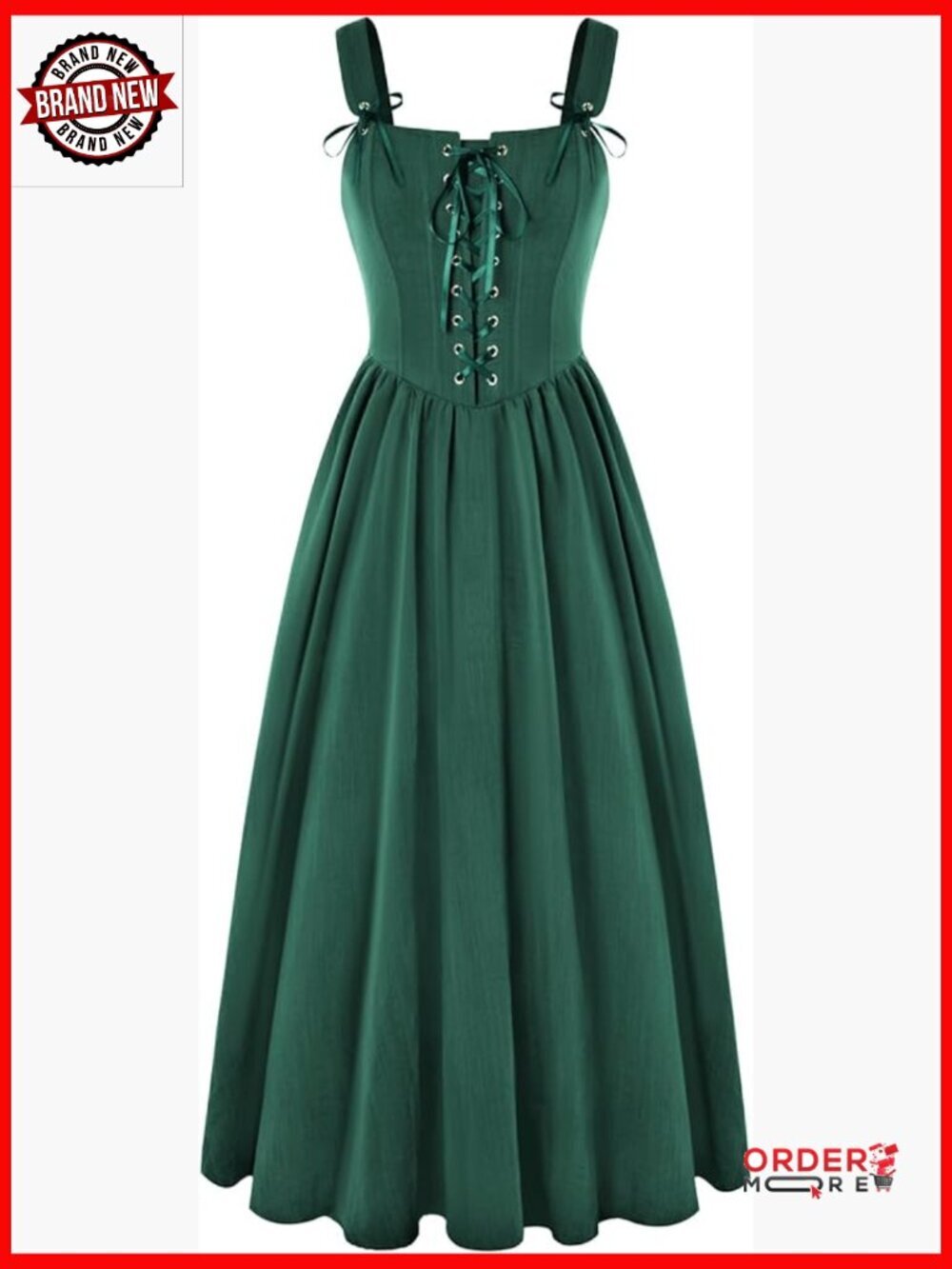 Sleeveless Lace Up Corset Dress Renaissance Costume for Women